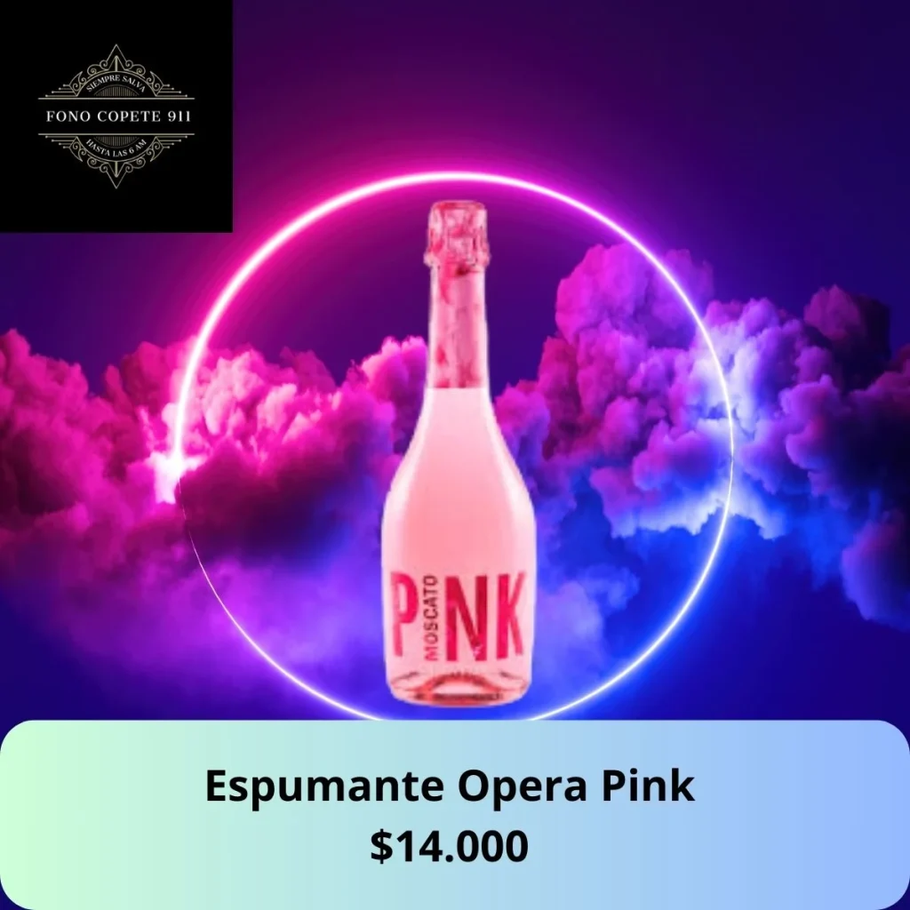 Botella de espumante Opera Prima Pink Moscato Rose 750cc con precio de $14.000 y servicio de delivery en Santiago.